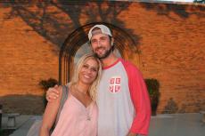 Couple enjoying the Glenview Greek Fest at Sts. Peter and Paul in Glenview