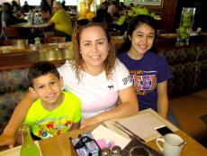 Family enjoying breakfast at Gojo's Cafe in Waukegan