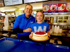 The famous strawberry cheesecake at Goodi's Restaurant in Glenview