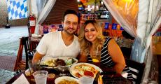 Couple enjoying Octoberfest at Johnny's Kitchen & Tap in Glenview