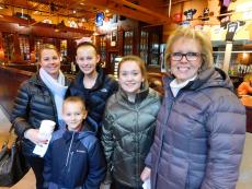 Family enjoying dinner at Kosta's Gyros in Algonquin