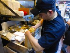 Hard working kitchen crew at Kosta's Gyros in Algonquin