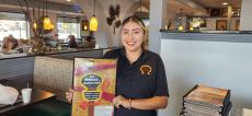 Friendly server at Les Brothers Restaurant in Oak Lawn