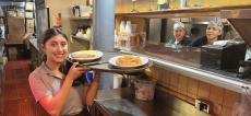 Friendly server at Les Brothers Restaurant in Oak Lawn