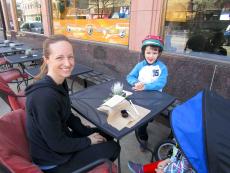 Family enjoying the outdoor patio at Live Fresco in Oak Park