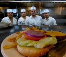 Hard working kitchen crew at Lumes Pancake House in Orland Park