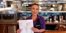 Friendly server at Lumes Pancake House in Palos Heights
