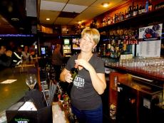 Friendly bar server at Market Square Restaurant in Wheeling