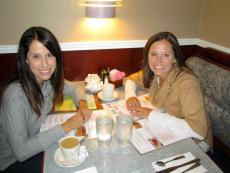 Best friends enjoying lunch at Maxfield's Pancake House in Schaumburg