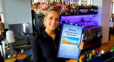 Friendly bar server at Naxos, A Greek Island Restaurant in Itasca