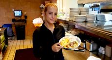 Friendly server at Naxos, A Greek Island Restaurant in Itasca