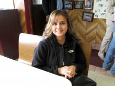 Loyal carry-out customer at Nick's Drive In Restaurant in Chicago