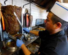 The famous homemade gyros at Nick's Drive In Restaurant in Chicago