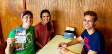 Friends enjoying lunch at Nick's Drive-In Restaurant in Chicago