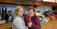 Happy customers enjoying lunch at Nick's Drive In Restaurant in Chicago