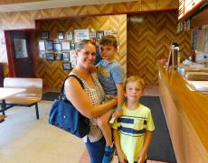 Family enjoying lunch at Nick's Drive In Restaurant in Chicago