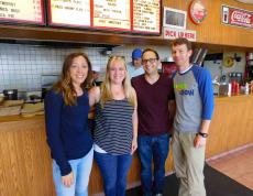 Friends enjoying lunch at Nick's Drive-In Restaurant in Chicago