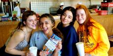 Friends enjoying lunch at Nick's Drive-In Restaurant in Chicago