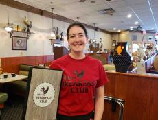 Friendly server at Niko's Breakfast Club in Romeoville