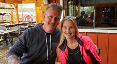 Couple enjoying lunch at Niko's Red Mill Tavern in Woodstock