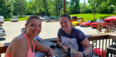 Mom & daughter enjoying lunch at Niko's Red Mill Tavern in Woodstock