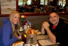 Couple enjoying lunch at Omega Restaurant & Pancake House in Schaumburg