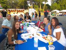 Family enjoying Greek Fest of Palos Hills at Sts. Constantine & Helen