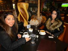 Friends enjoying coffee at Papagalino Cafe & Pastry Shop in Niles