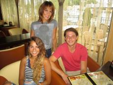 Friends enjoying lunch at Papagalino Cafe & Pastry Shop in Niles