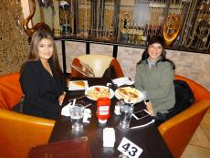 Friends enjoying lunch at Papagalino Cafe & Pastry Shop in Niles