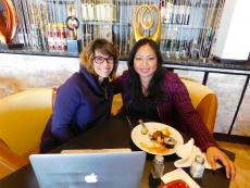 Friends enjoying lunch at Papagalino Cafe & Pastry Shop in Niles