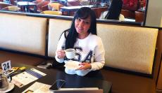 Loyal customer at Papagalino Cafe & Pastry Shop in Niles