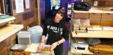 Preparing Greek cookies at Papagalino Cafe & Pastry Shop in Niles