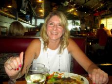 Customer enjoying dinner at Pilot Pete's Restaurant in Schaumburg