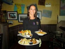 Friendly server at Pilot Pete's Restaurant in Schaumburg