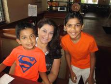 Family enjoying lunch at Plainfield's Delight Restaurant in Plainfield