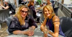 Friends enjoying lunch at Plateia Mediterranean Kitchen & Bar in Des Plaines