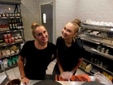 Preparing the famous crepes at Plateia Mediterranean Kitchen & Bar in Des Plaines