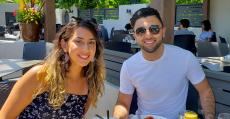 Couple enjoying lunch at Plateia Mediterranean Kitchen & Bar in Des Plaines