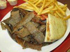 The famous Gyros Plate at Plush Pup in Chicago