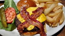The famous bacon cheeseburger at Red Ox Restaurant in Hampshire