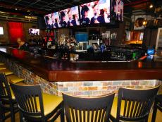 The spacious bar area at Rocky's American Grill in Prospect Heights