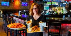 Friendly server at Rocky's American Grill in Prospect Heights