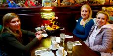 Friends enjoying dinner at Rose Garden Cafe in Elk Grove Village