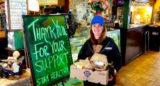 Loyal carryout customer at The Rose Garden Cafe in Elk Grove Village