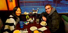 Couple enjoying dinner at Rose Garden Cafe in Elk Grove Village