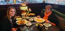 Mom & daughter enjoying dinner at Rose Garden Cafe in Elk Grove Village