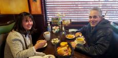 Couple enjoying dinner at Rose Garden Cafe in Elk Grove Village