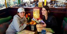 Friends enjoying dinner at Rose Garden Cafe in Elk Grove Village