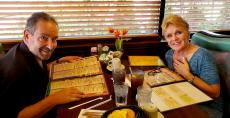 Couple enjoying dinner at Rose Garden Cafe in Elk Grove Village